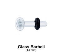 1.6 mm Glass Piercing Straight Bar with Black O-ring